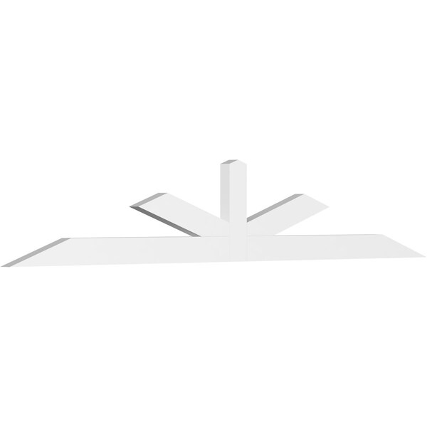 Ekena Millwork Saratoga Architectural Grade PVC Gable Bracket, 96"W x 16"H x 2"D x 4"F, 4/12 Pitch GBP096X16X0204SAR00 - main